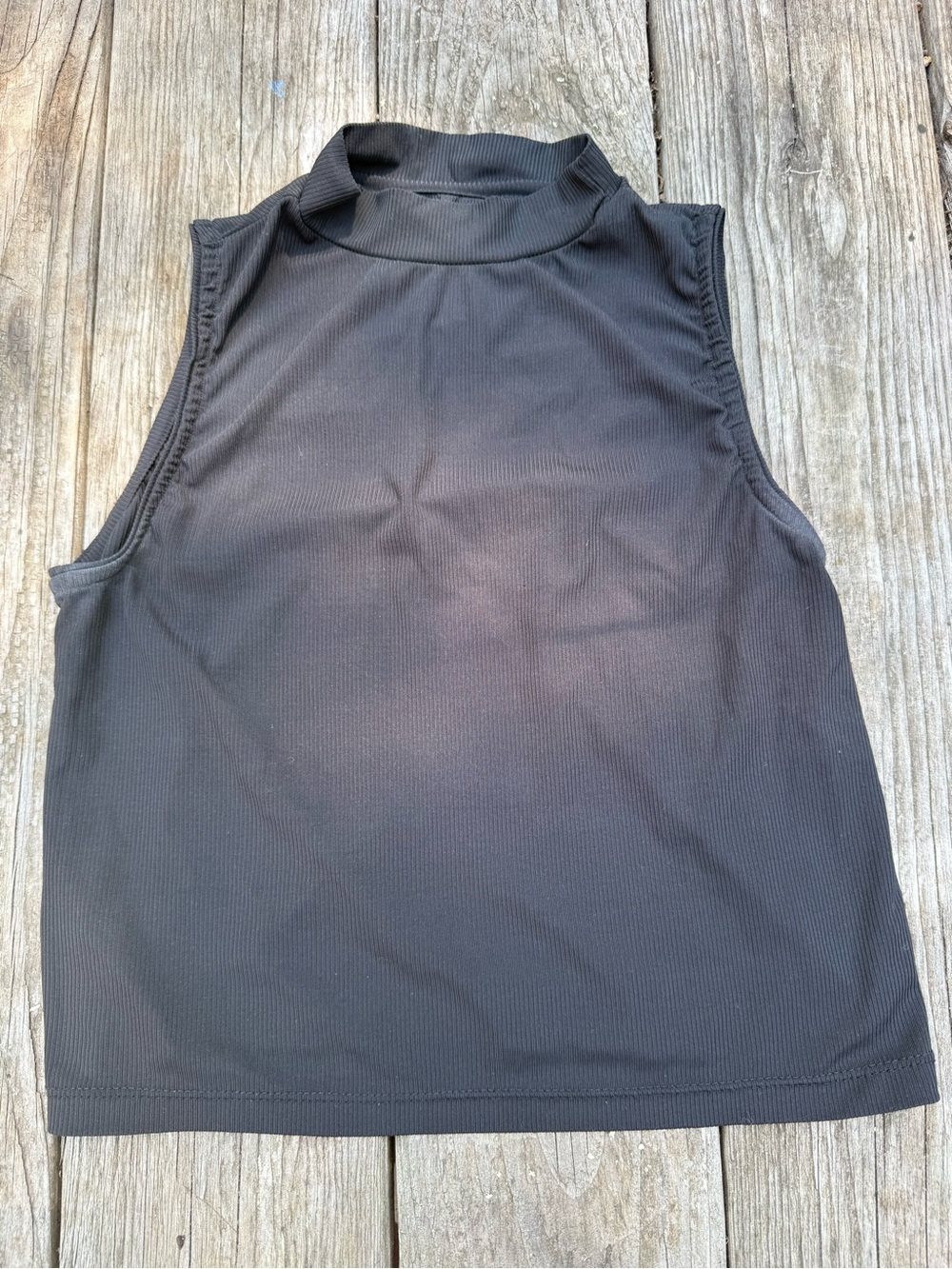 Sleeveless Mock Neck Tank Top - Black